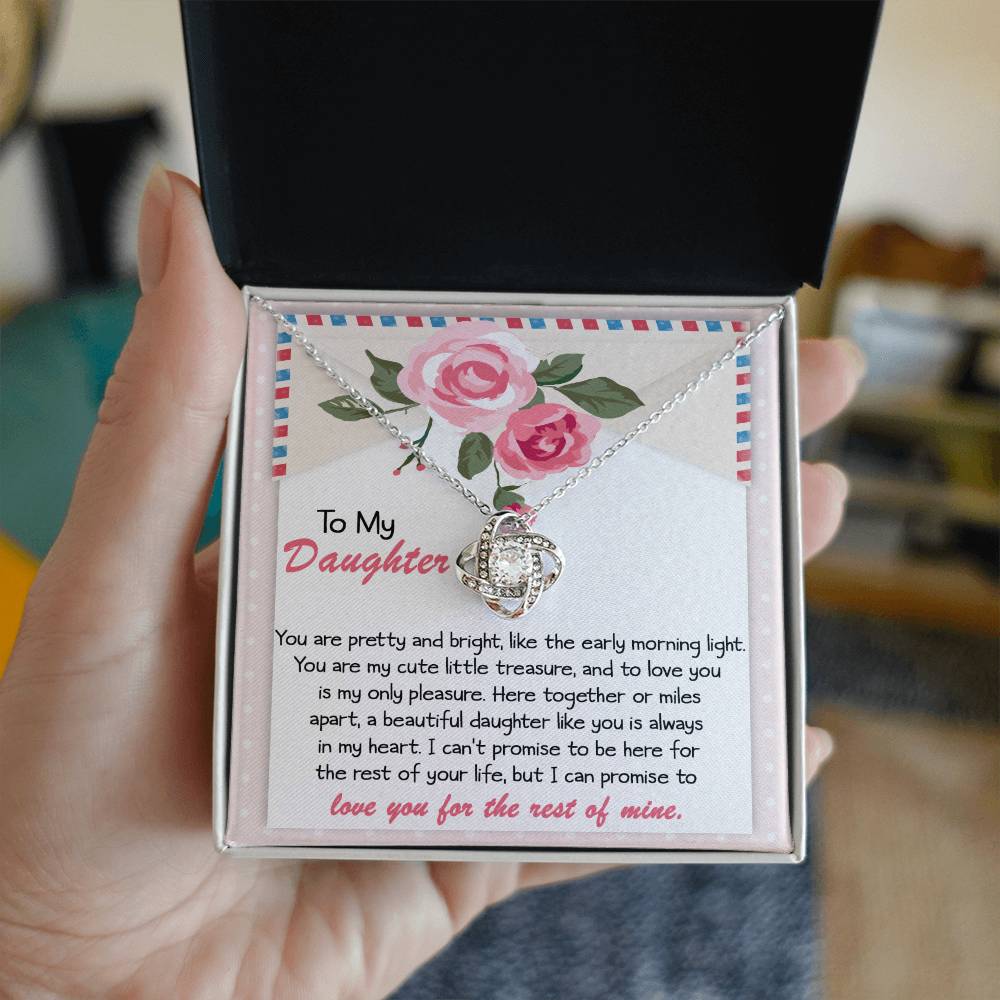Daughter Gift I Love You to Infinity and Beyond Dazzling Love Knot Necklace
