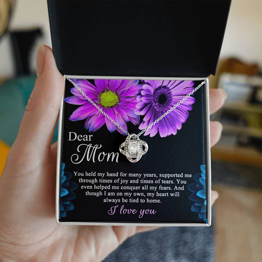 Gift for Mom-You Held My Hand for Many Yrears Dazzling Love Knot Necklace