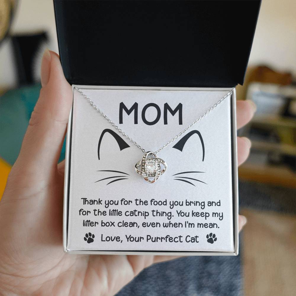 Gift for Cat Mom-When I'm Mean Dazzling Love Knot Necklace