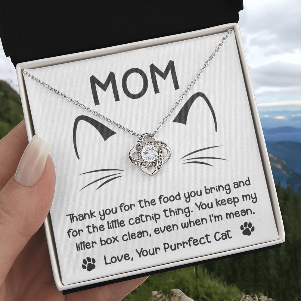 Gift for Cat Mom-When I'm Mean Dazzling Love Knot Necklace