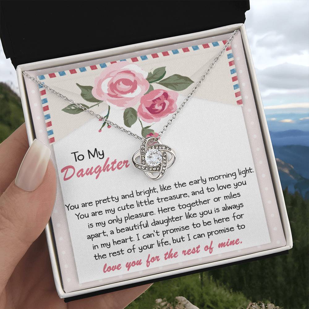 Daughter Gift I Love You to Infinity and Beyond Dazzling Love Knot Necklace