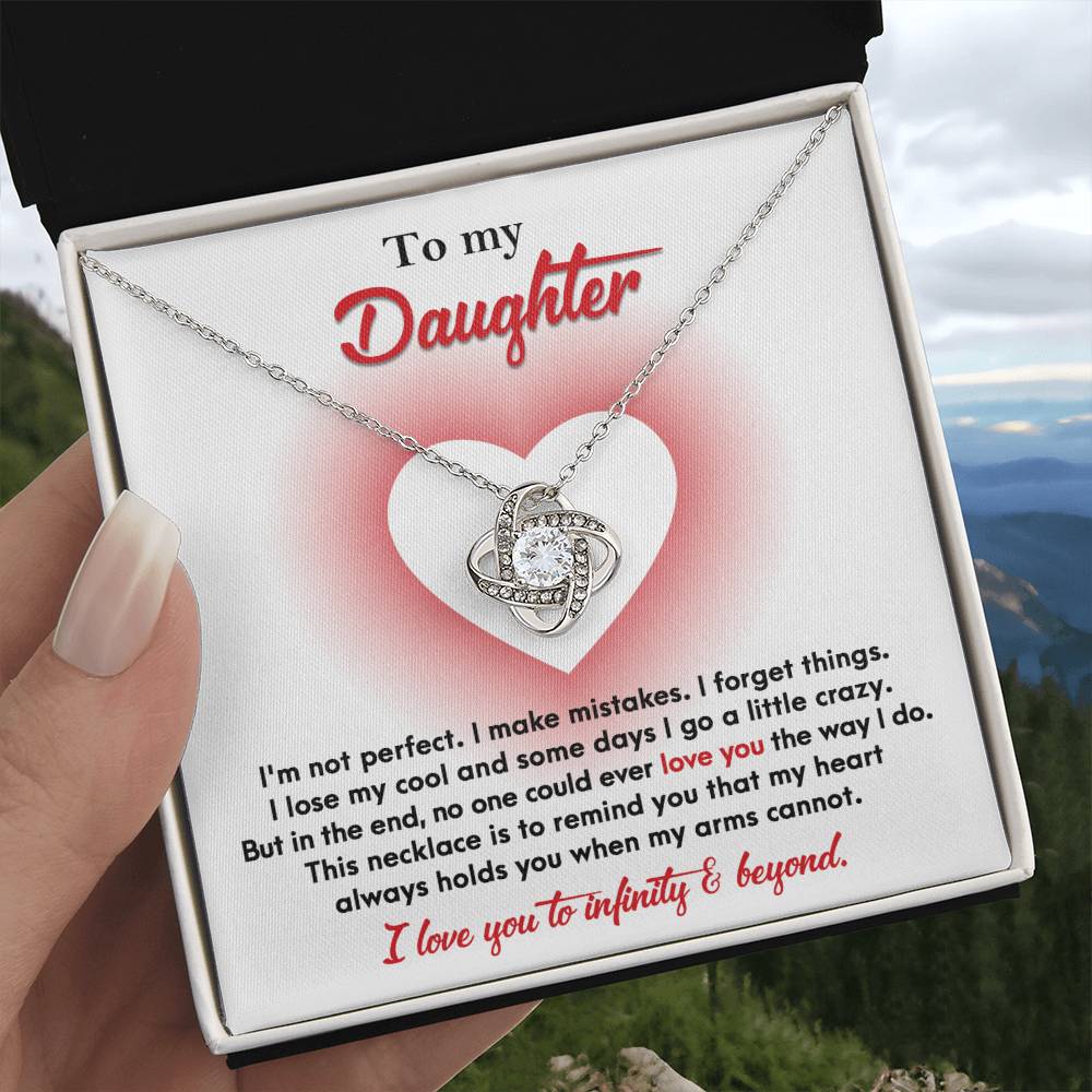 Daughter-Infinity And Beyond Dazzling Love Knot Necklace