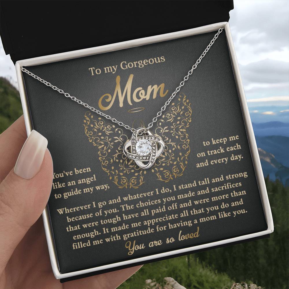 Mom-You Have Been Like An Angel Dazzling Love Knot Necklace