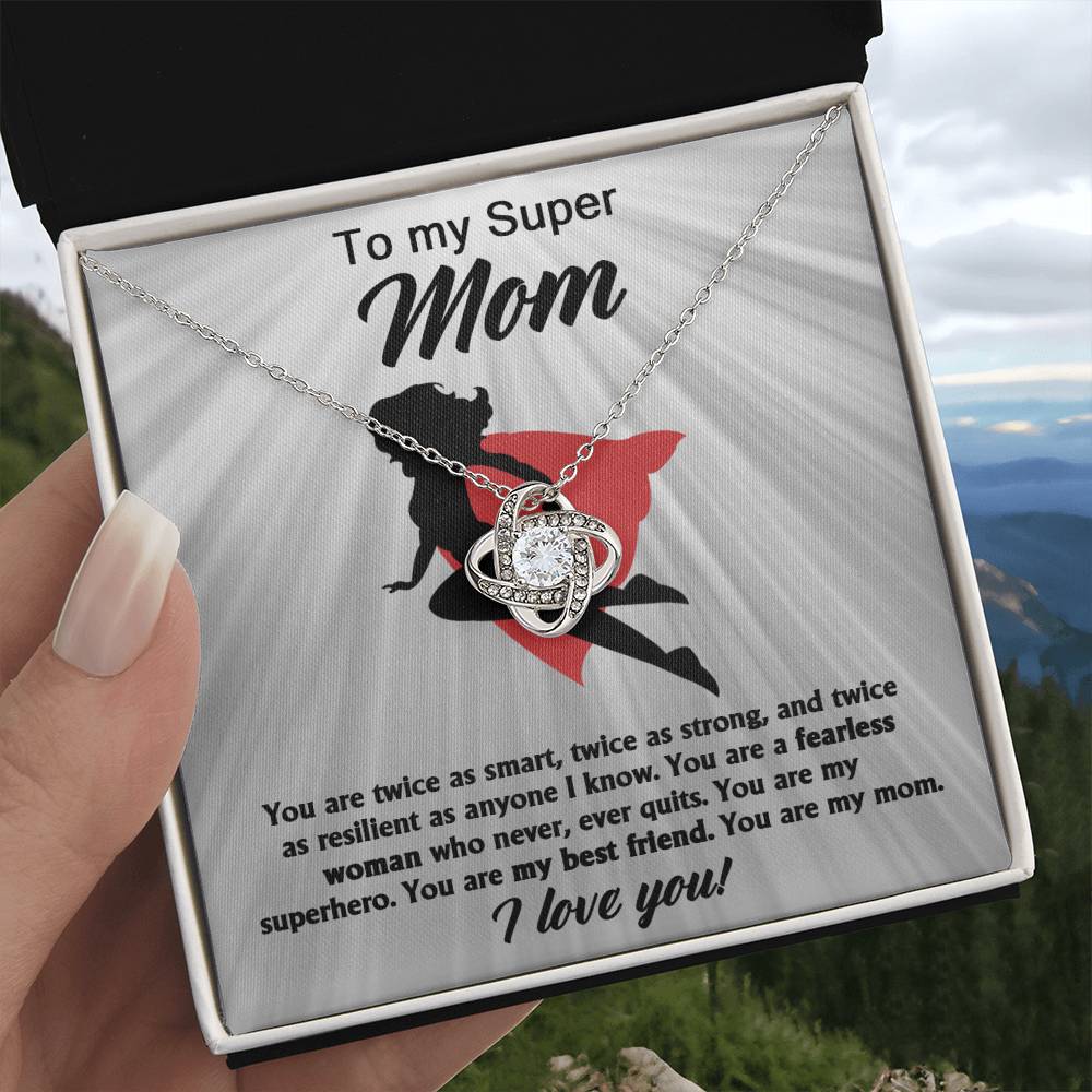 Mom-You are A Fearless Woman Dazzling Love Knot Necklace