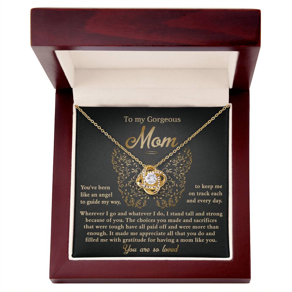 Mom-You Have Been Like An Angel Dazzling Love Knot Necklace