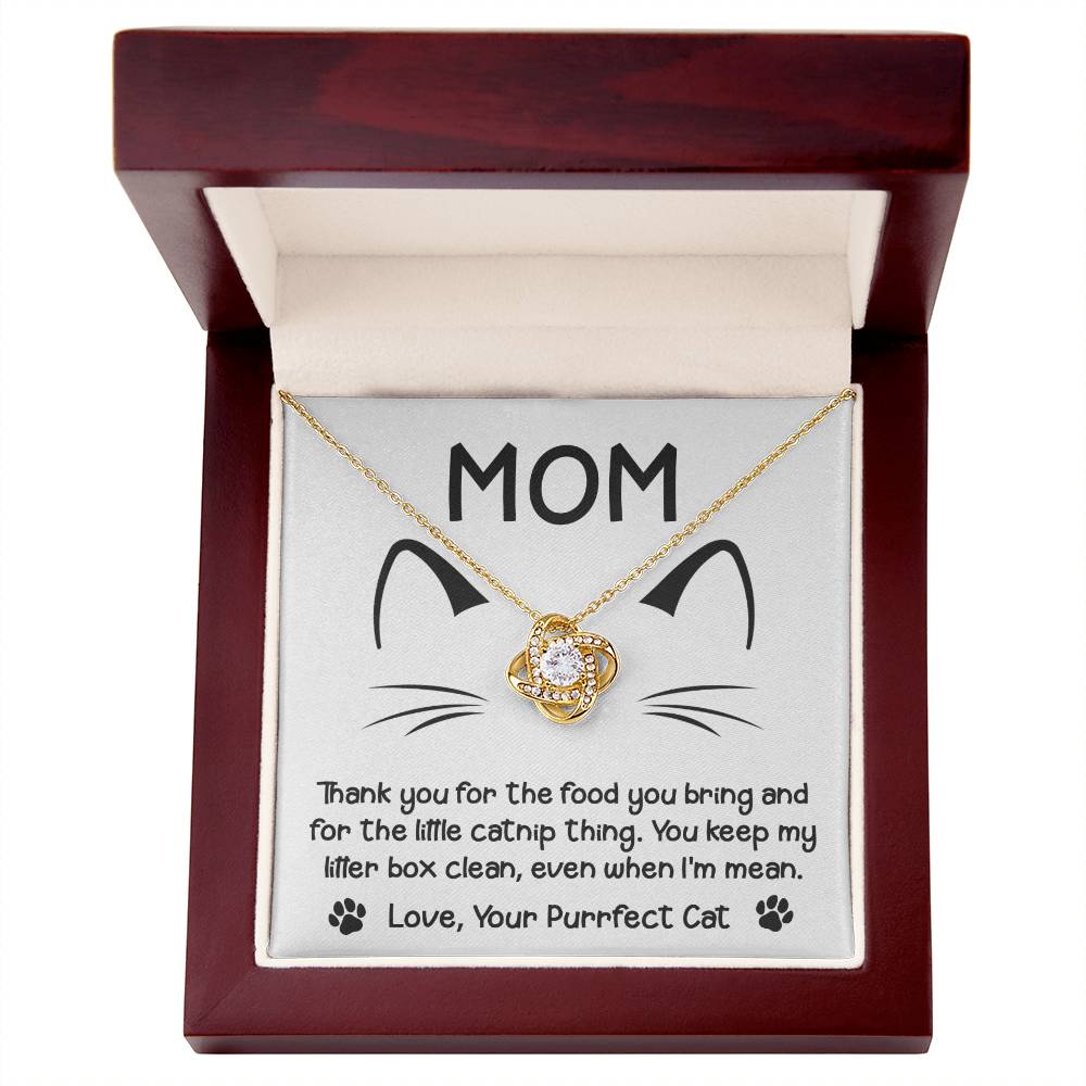 Gift for Cat Mom-When I'm Mean Dazzling Love Knot Necklace