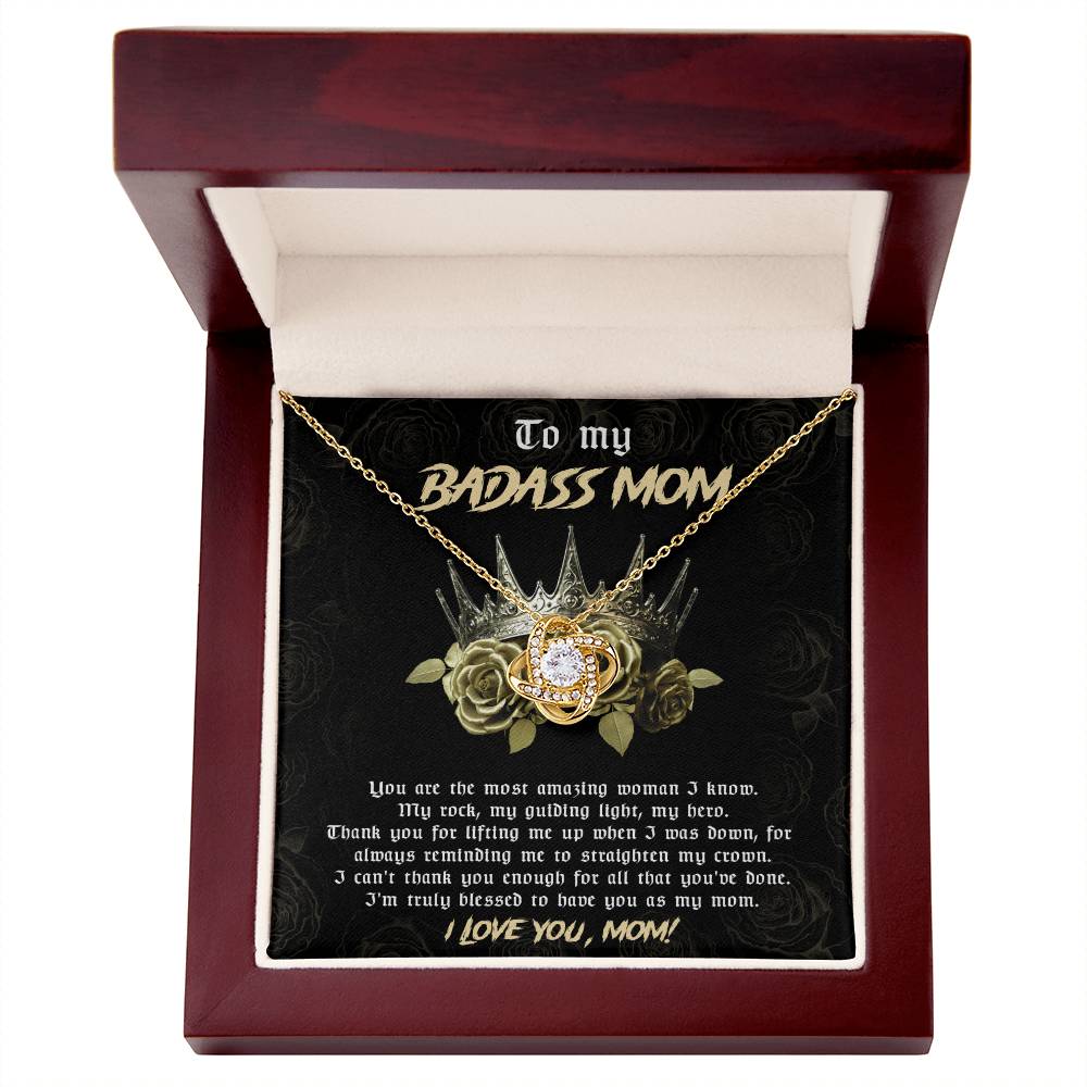Mom-Straighten My Crown Dazzling Love Knot Necklace