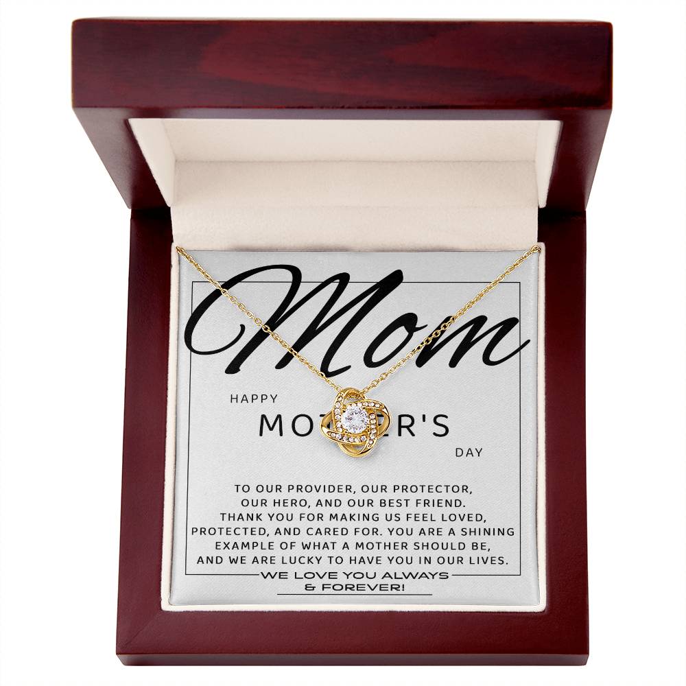 Mom-Our Best Friend Dazzling Love Knot Necklace