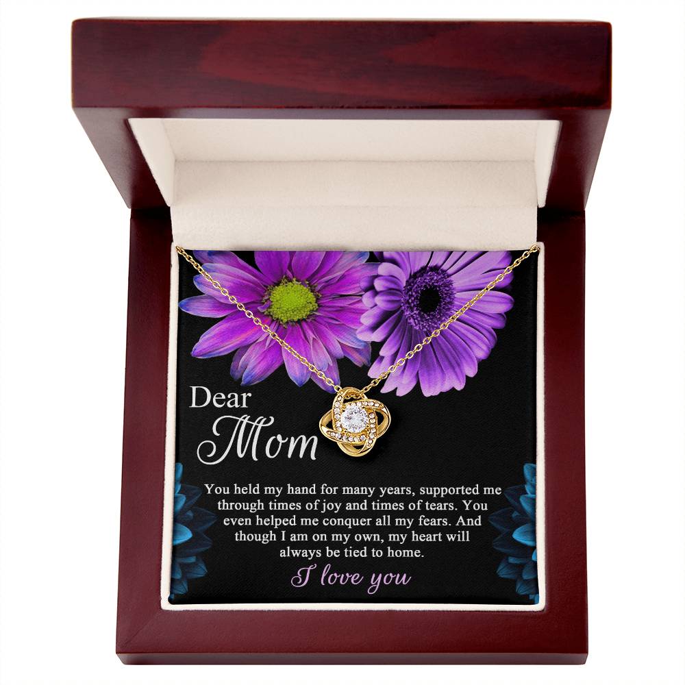 Gift for Mom-You Held My Hand for Many Yrears Dazzling Love Knot Necklace
