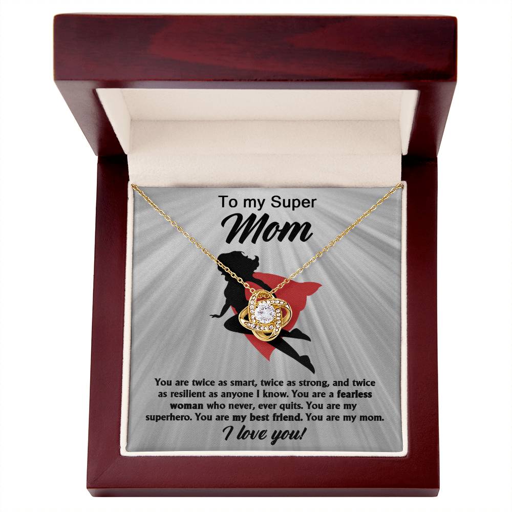 Mom-You are A Fearless Woman Dazzling Love Knot Necklace