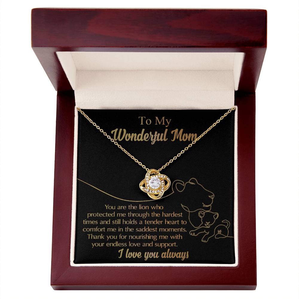 Mom-The Lion Dazzling Love Knot Necklace