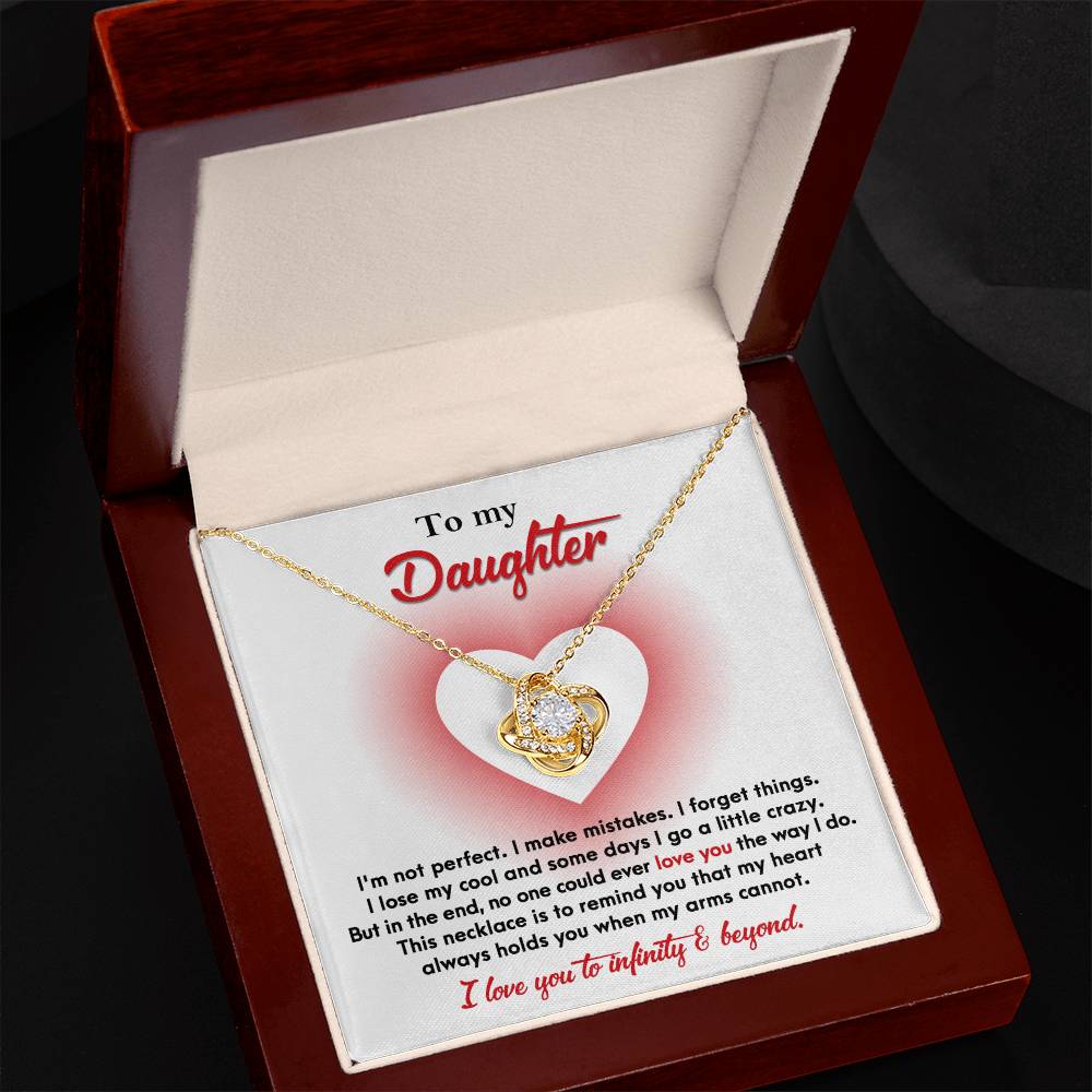 Daughter-Infinity And Beyond Dazzling Love Knot Necklace