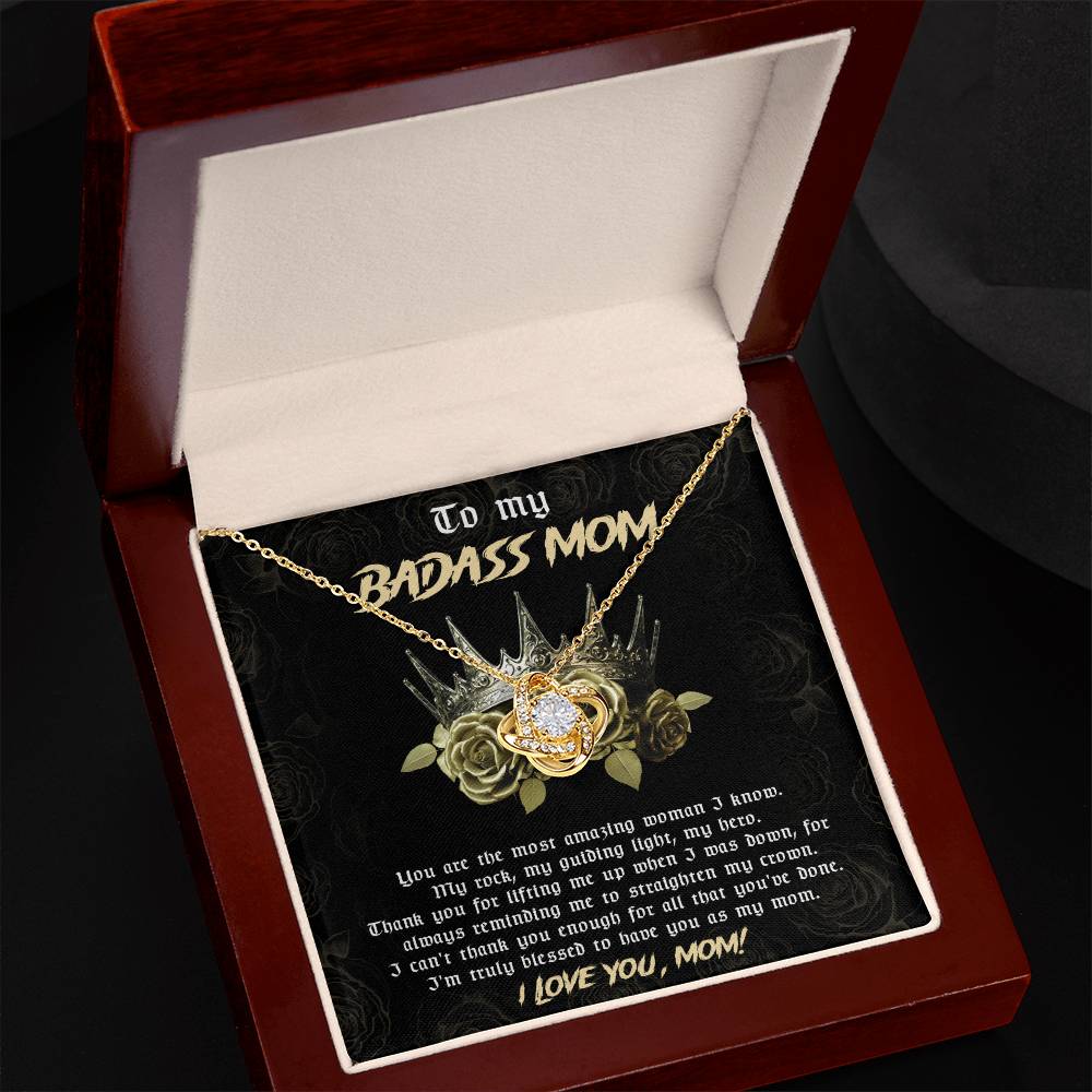 Mom-Straighten My Crown Dazzling Love Knot Necklace