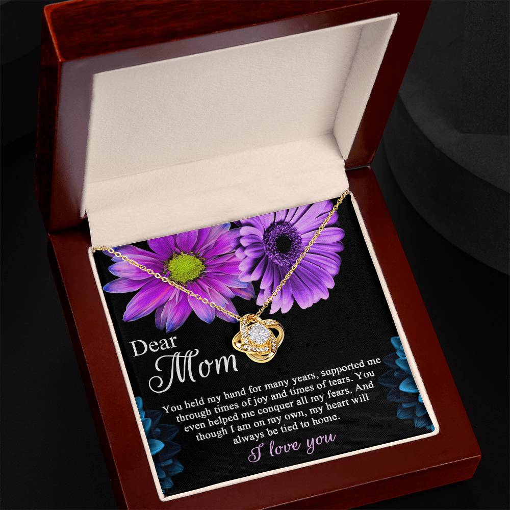 Gift for Mom-You Held My Hand for Many Yrears Dazzling Love Knot Necklace