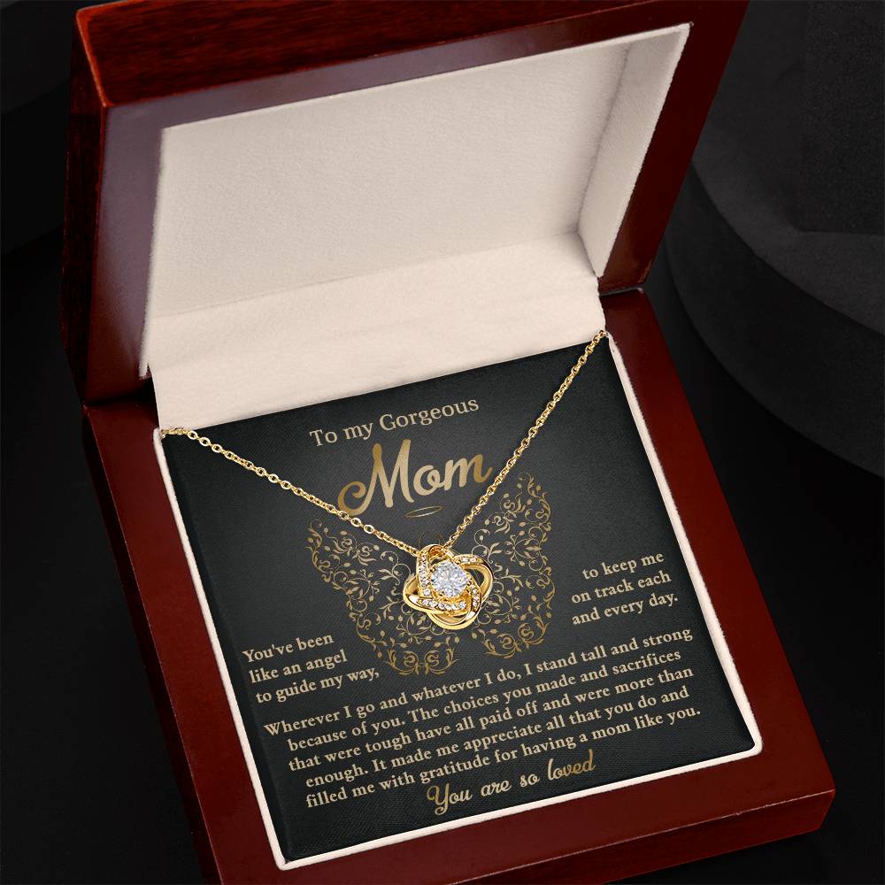 Mom-You Have Been Like An Angel Dazzling Love Knot Necklace