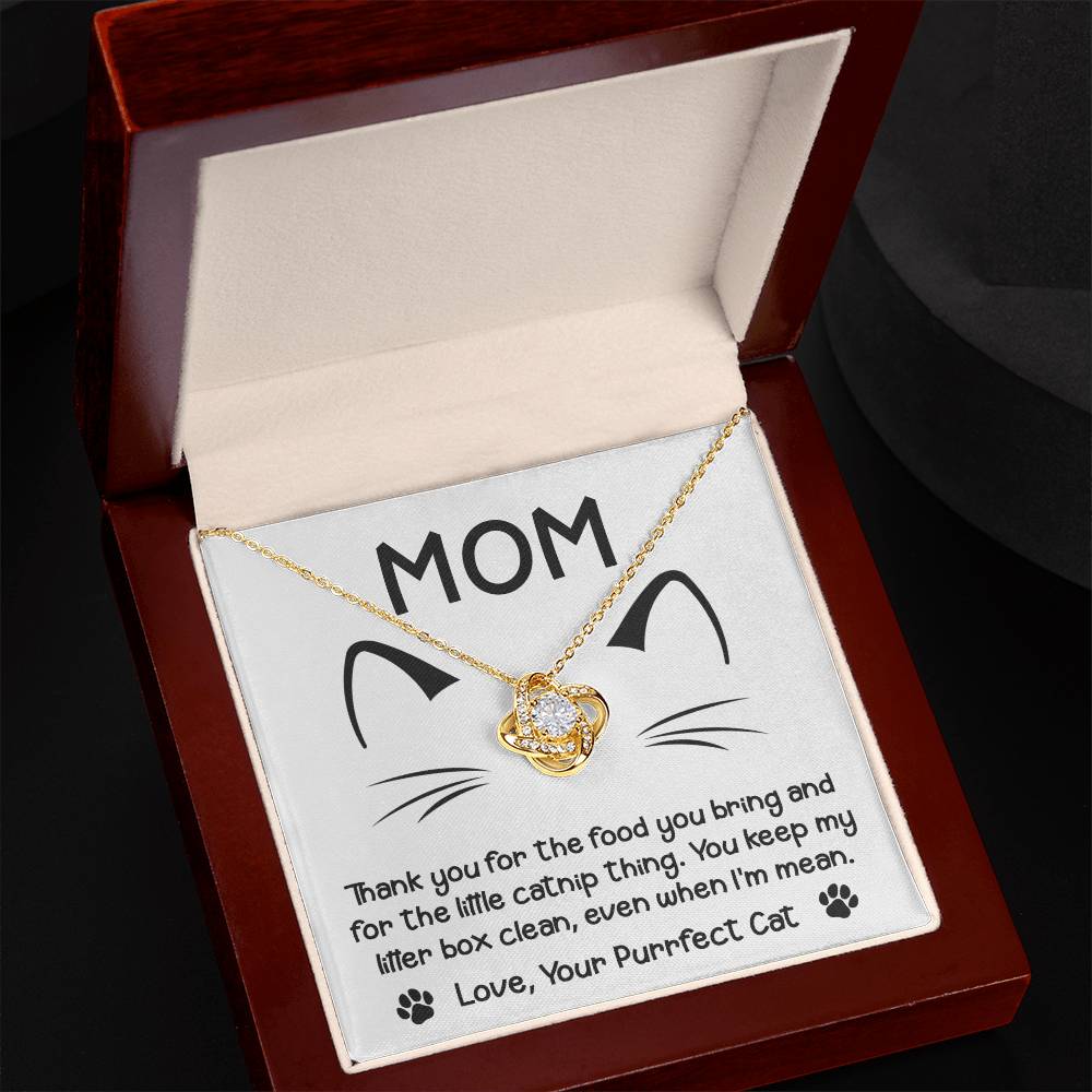 Gift for Cat Mom-When I'm Mean Dazzling Love Knot Necklace