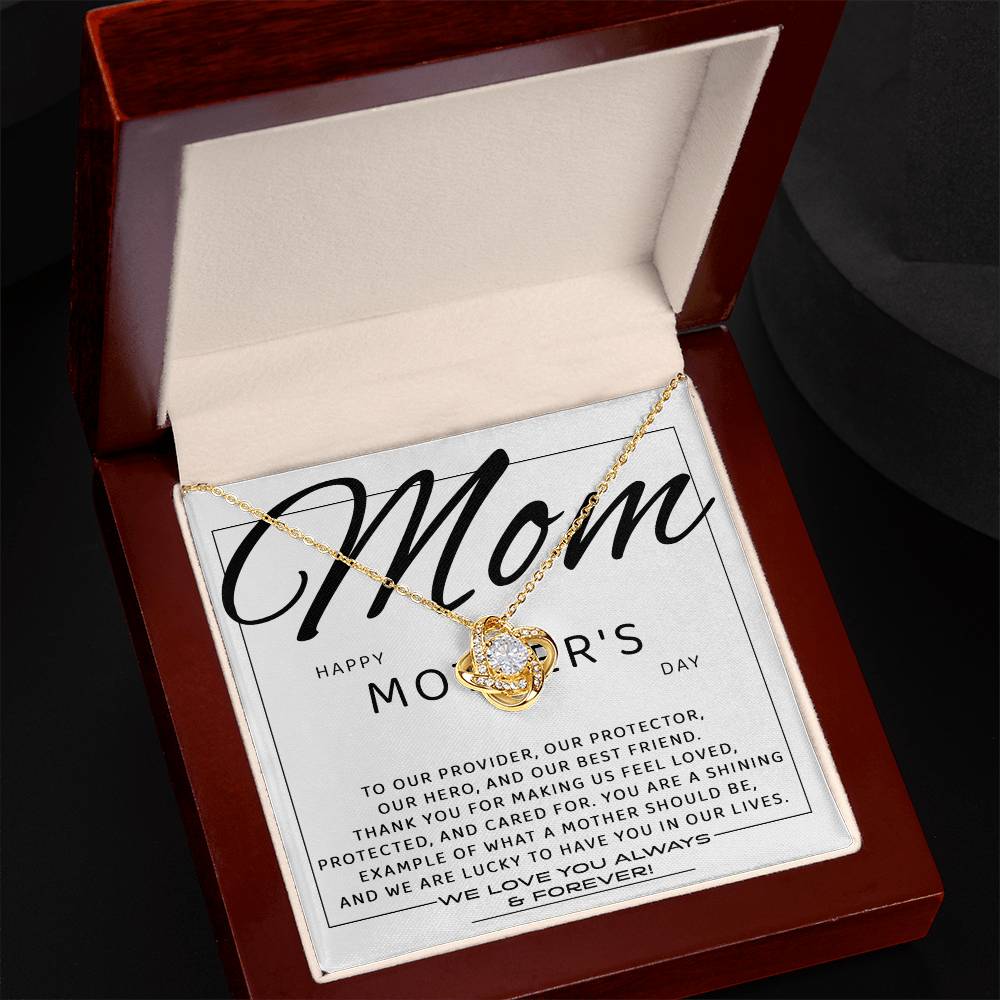 Mom-Our Best Friend Dazzling Love Knot Necklace