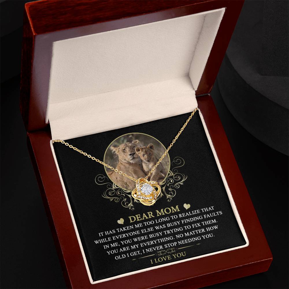 Mom-You are My Everything Dazzling Love Knot Necklace
