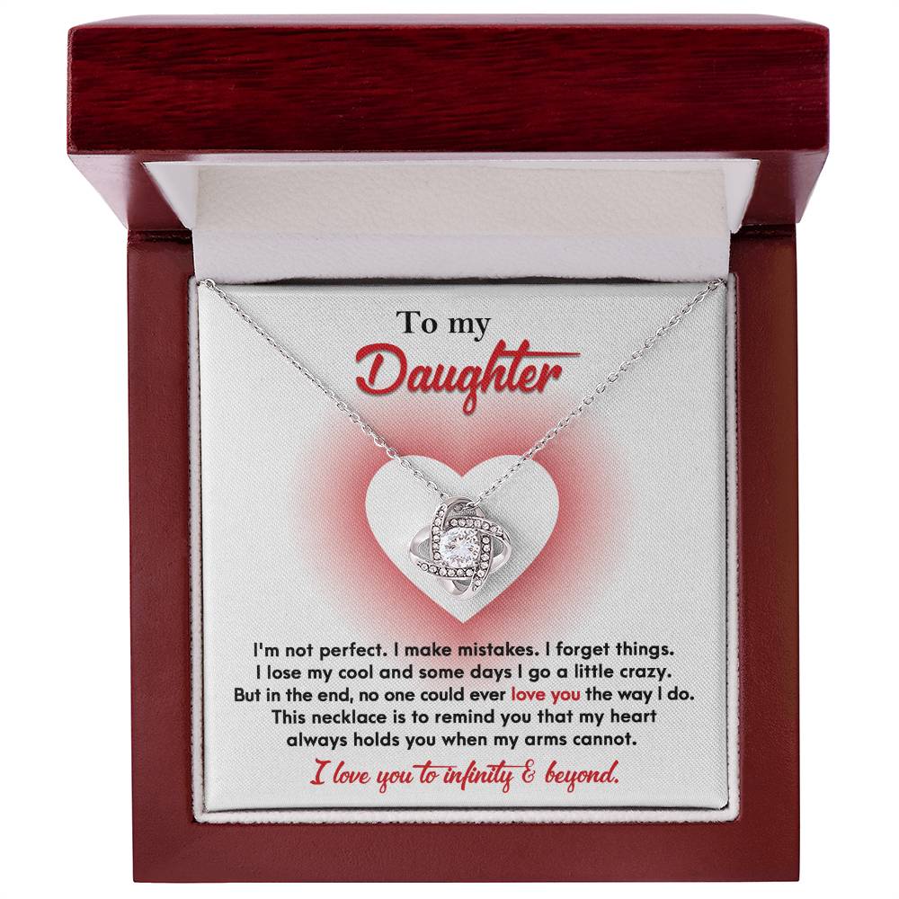 Daughter-Infinity And Beyond Dazzling Love Knot Necklace