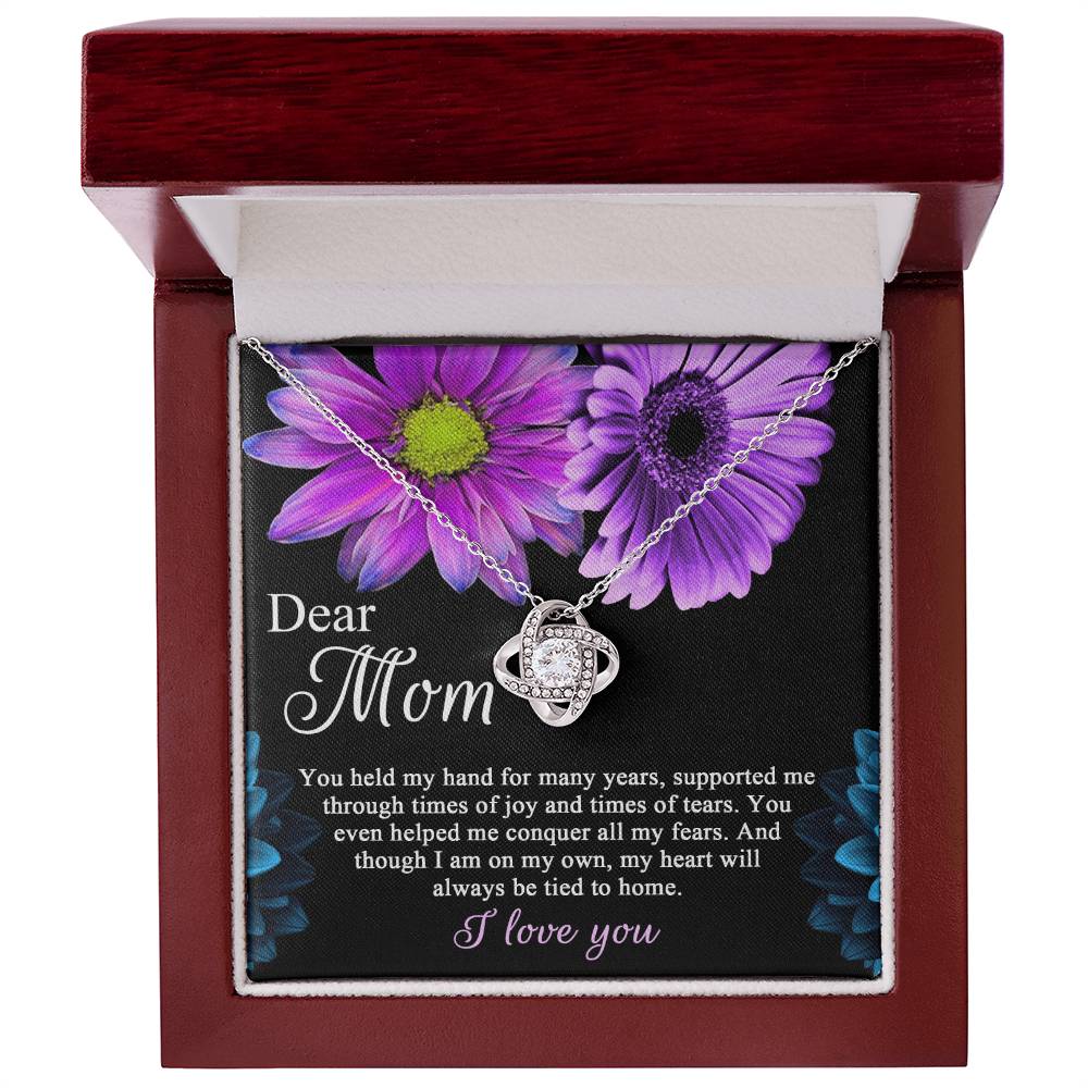 Gift for Mom-You Held My Hand for Many Yrears Dazzling Love Knot Necklace