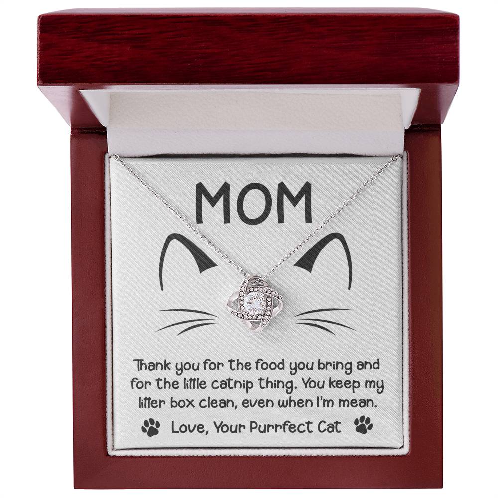 Gift for Cat Mom-When I'm Mean Dazzling Love Knot Necklace