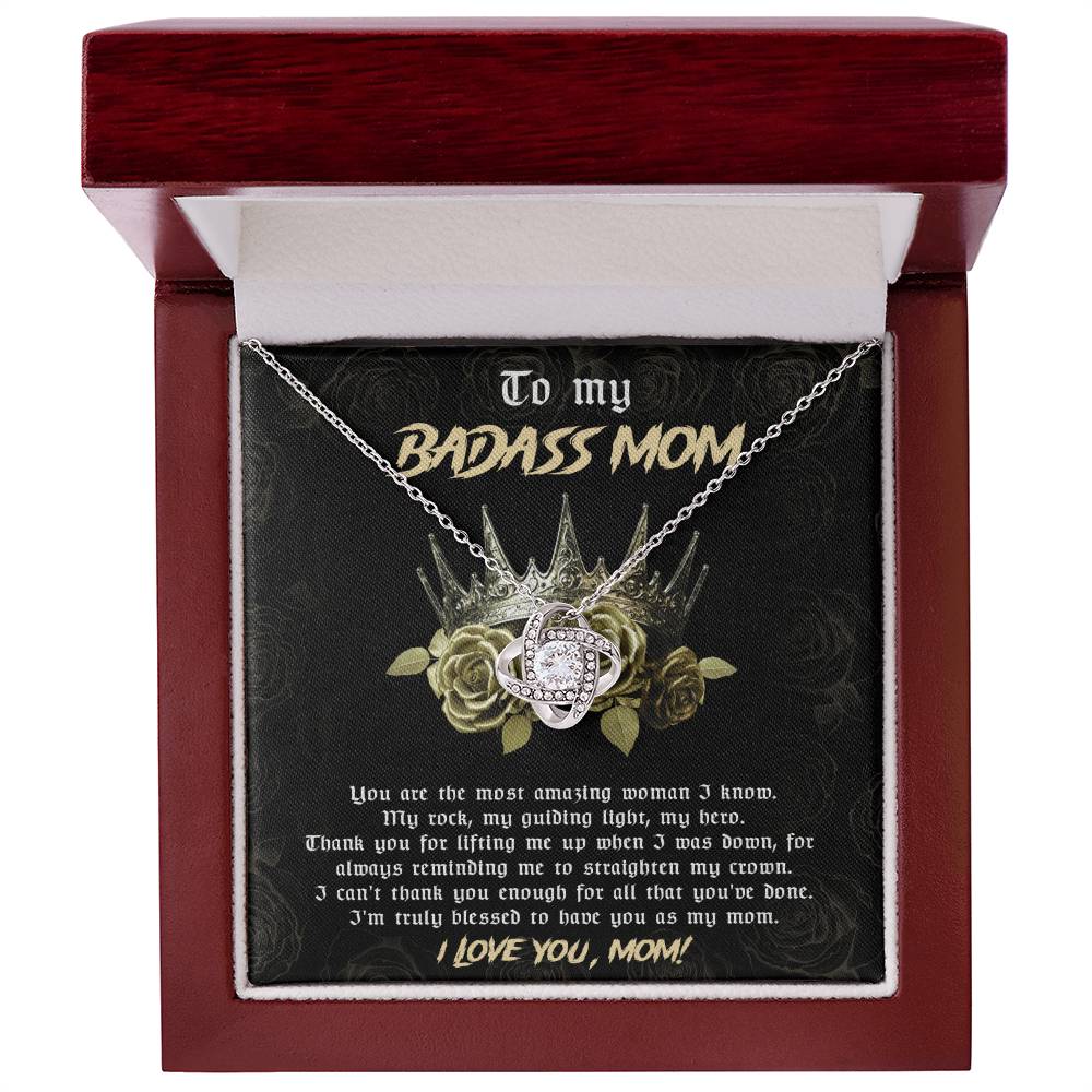 Mom-Straighten My Crown Dazzling Love Knot Necklace