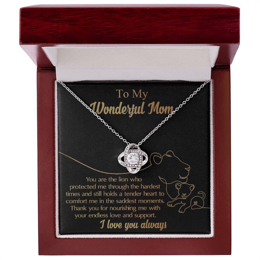 Mom-The Lion Dazzling Love Knot Necklace