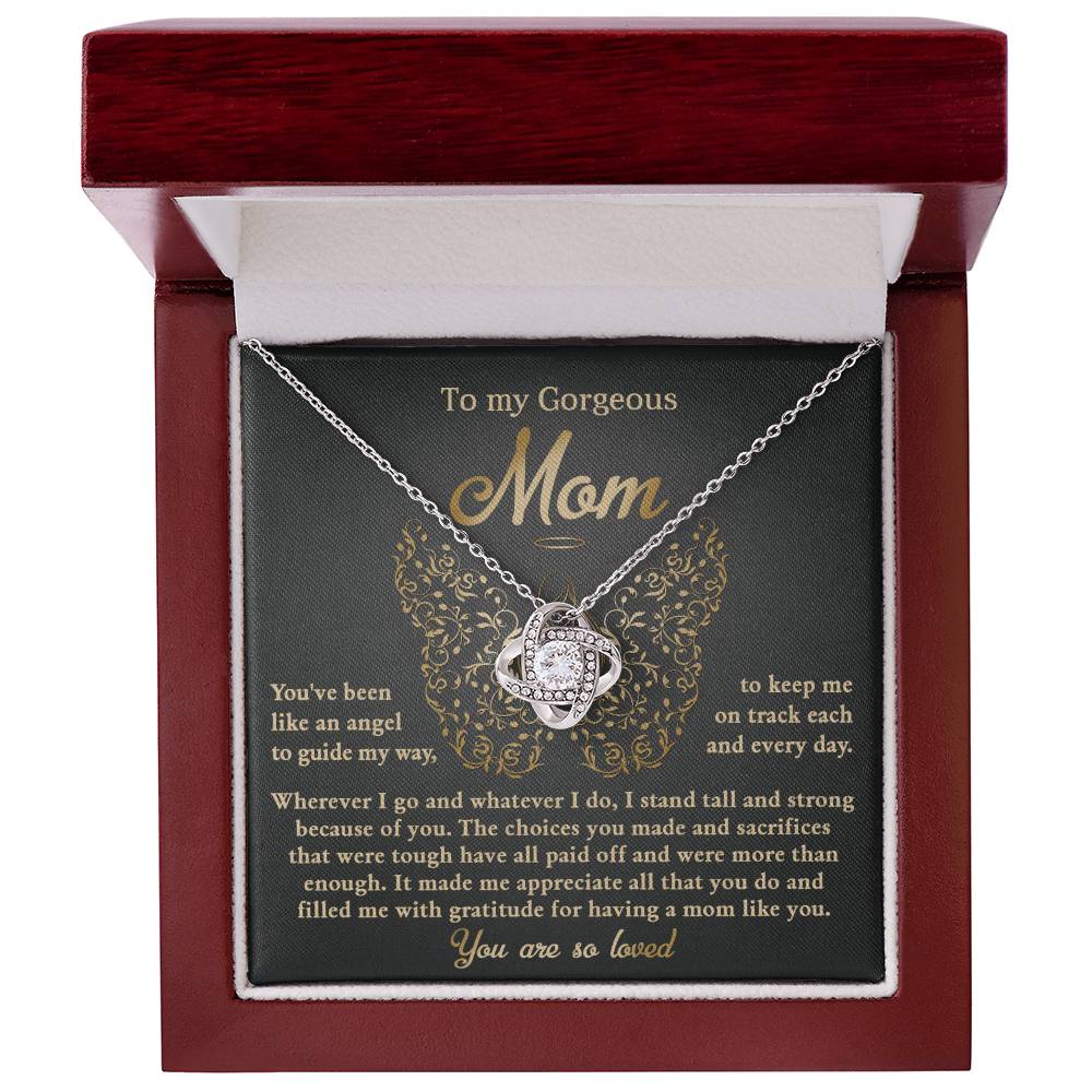 Mom-You Have Been Like An Angel Dazzling Love Knot Necklace