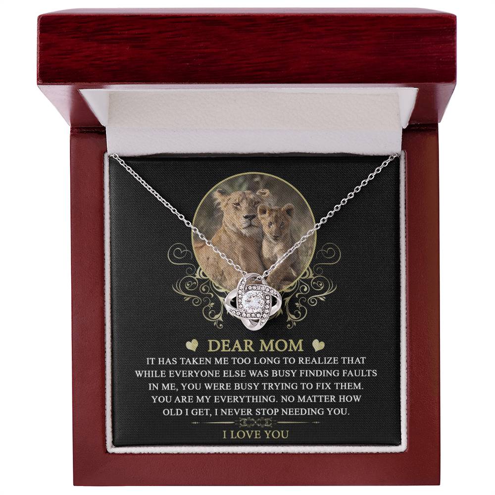 Mom-You are My Everything Dazzling Love Knot Necklace