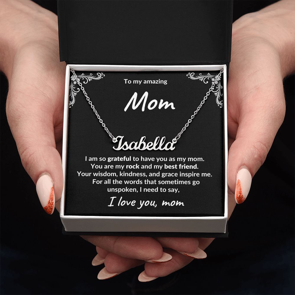 Gift for Mom Unspoken Words Custom Name Necklace