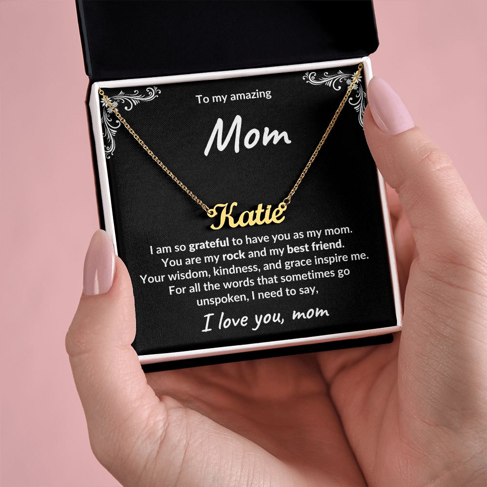Gift for Mom Unspoken Words Custom Name Necklace