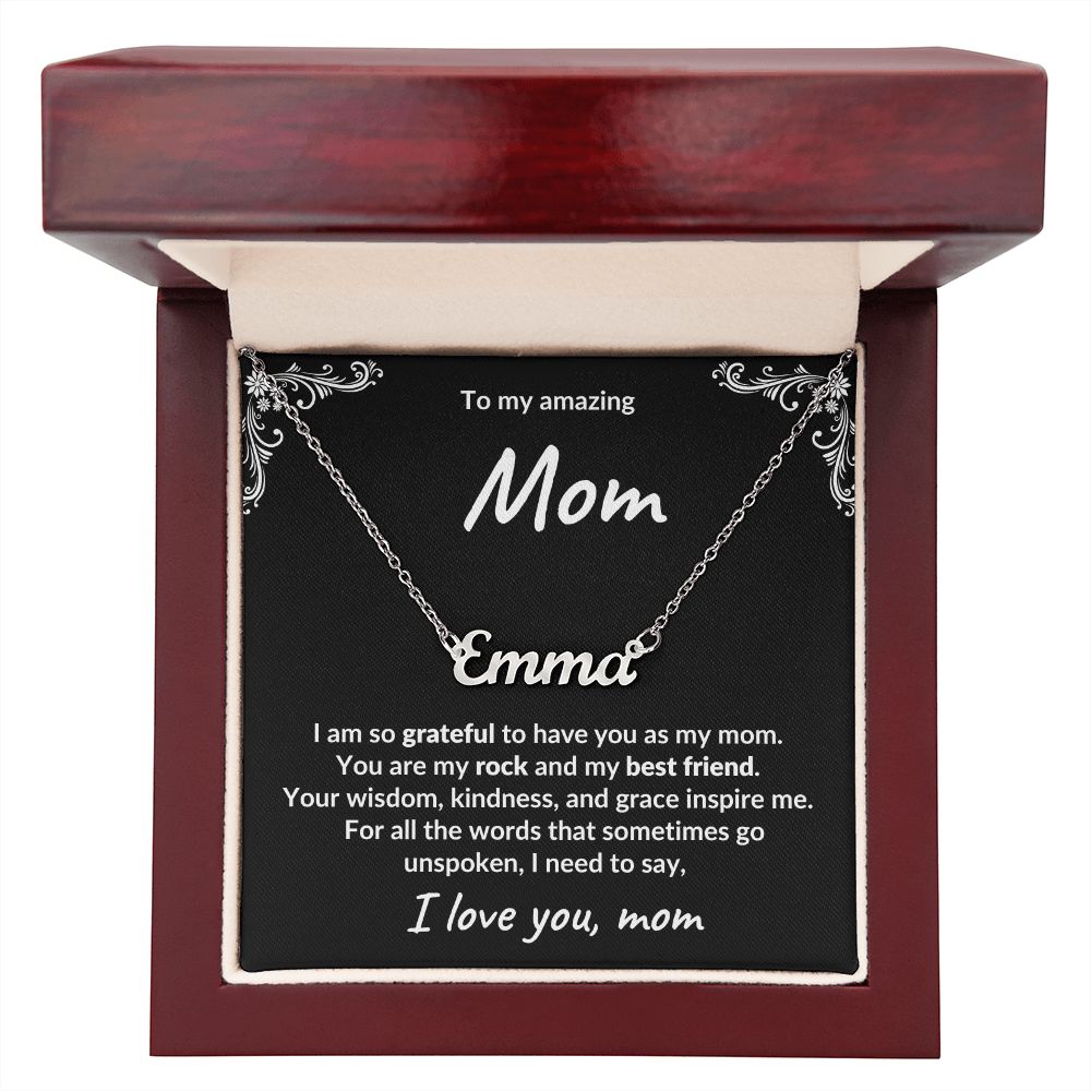 Gift for Mom Unspoken Words Custom Name Necklace