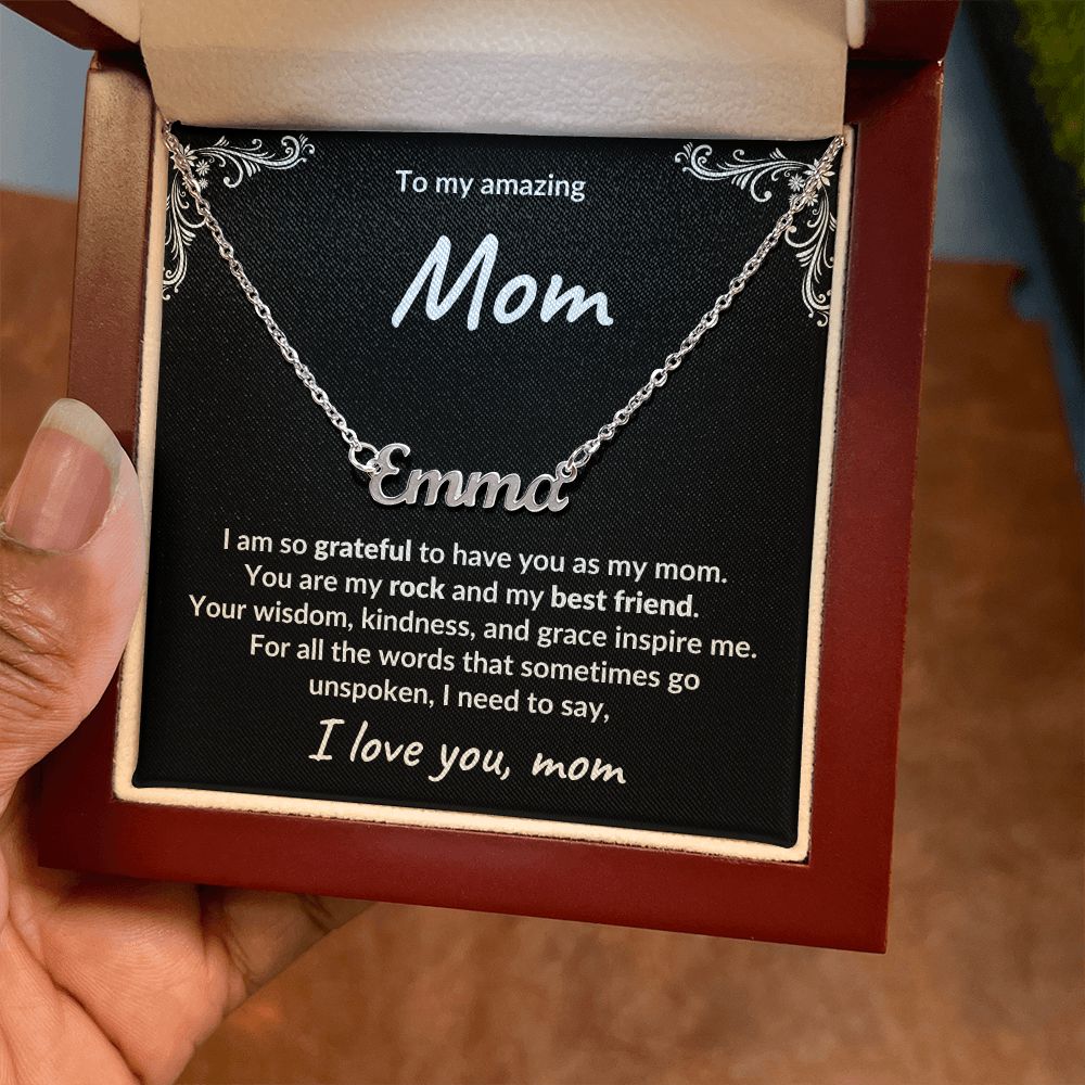 Gift for Mom Unspoken Words Custom Name Necklace