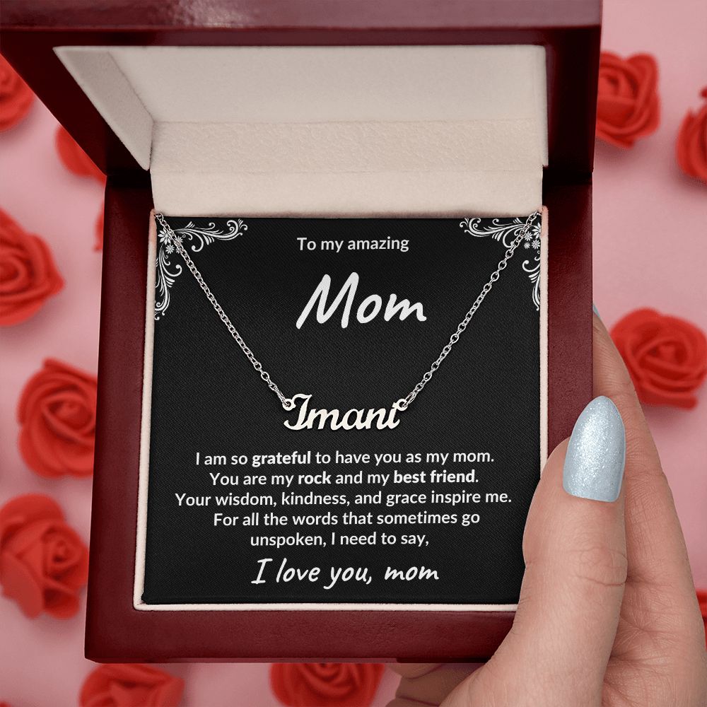 Gift for Mom Unspoken Words Custom Name Necklace
