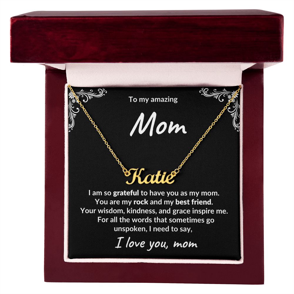 Gift for Mom Unspoken Words Custom Name Necklace