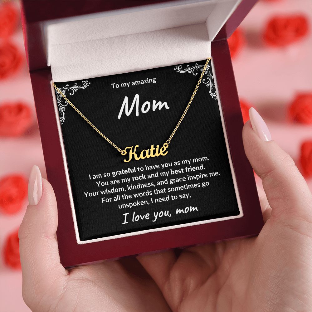 Gift for Mom Unspoken Words Custom Name Necklace