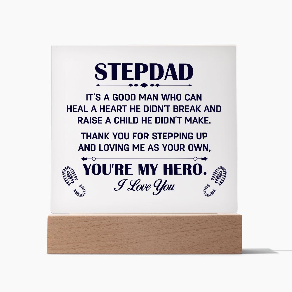 Gift for Stepdad Thank You for Steppig Up Acrylic Plaque