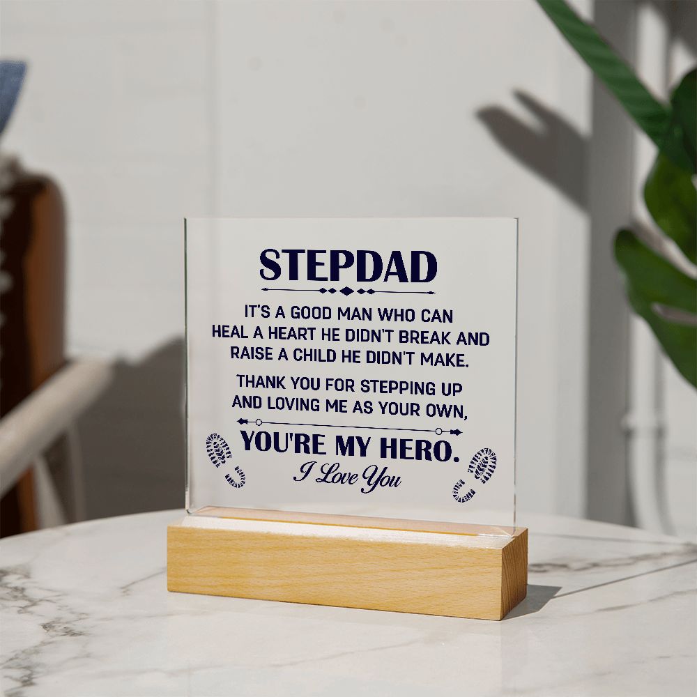 Gift for Stepdad Thank You for Steppig Up Acrylic Plaque