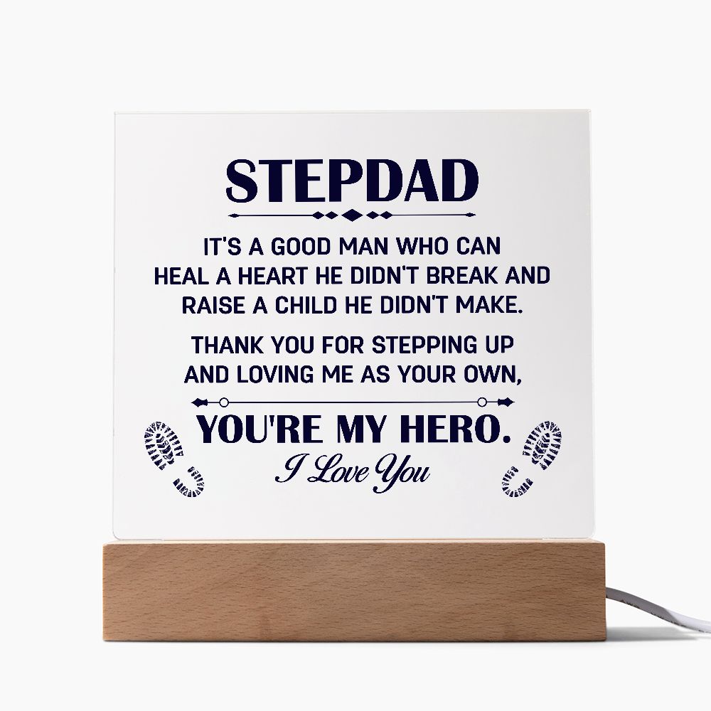 Gift for Stepdad Thank You for Steppig Up Acrylic Plaque