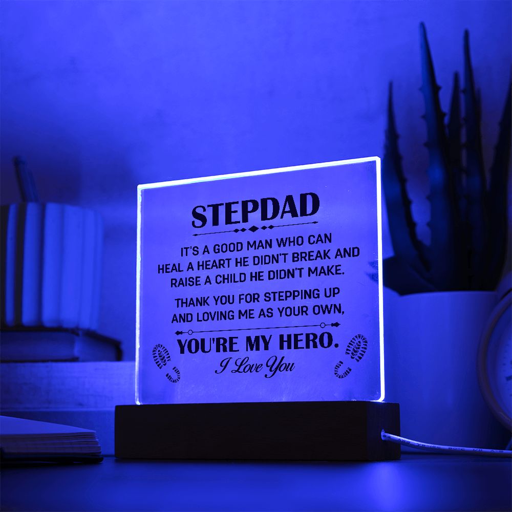 Gift for Stepdad Thank You for Steppig Up Acrylic Plaque
