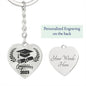 Graduation Class of 2023 Congratulations Heart Shaped Engraved Keychain