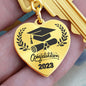 Graduation Class of 2023 Congratulations Heart Shaped Engraved Keychain