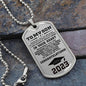 To My Son Congratulations 2023 Graduate Dog Tag Necklace