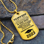 To My Son Congratulations 2023 Graduate Dog Tag Necklace