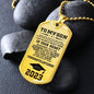To My Son Congratulations 2023 Graduate Dog Tag Necklace