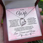 To My Wife - I Found My Love - Heart Pendant Necklace with Message Card and Gift Box