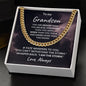 To My Grandson - I Am The Storm - Cuban Link Chain Necklace