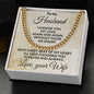 To My Husband - Beat of My Heart - Cuban Chain Necklace with Message Card and Gift Box