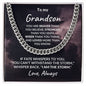 To My Grandson - I Am The Storm - Cuban Link Chain Necklace