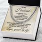 To My Husband - Beat of My Heart - Cuban Chain Necklace with Message Card and Gift Box